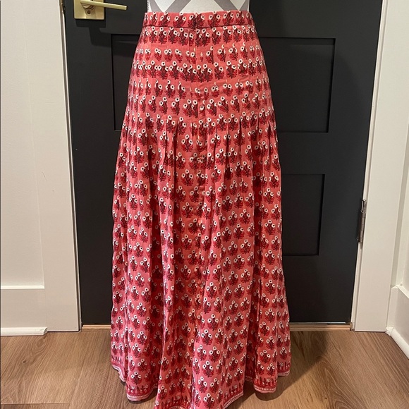 J.Crew Pleated Drop Waist Bohemian Midi Skirt in Floral Print Size 8 - Picture 6 of 8